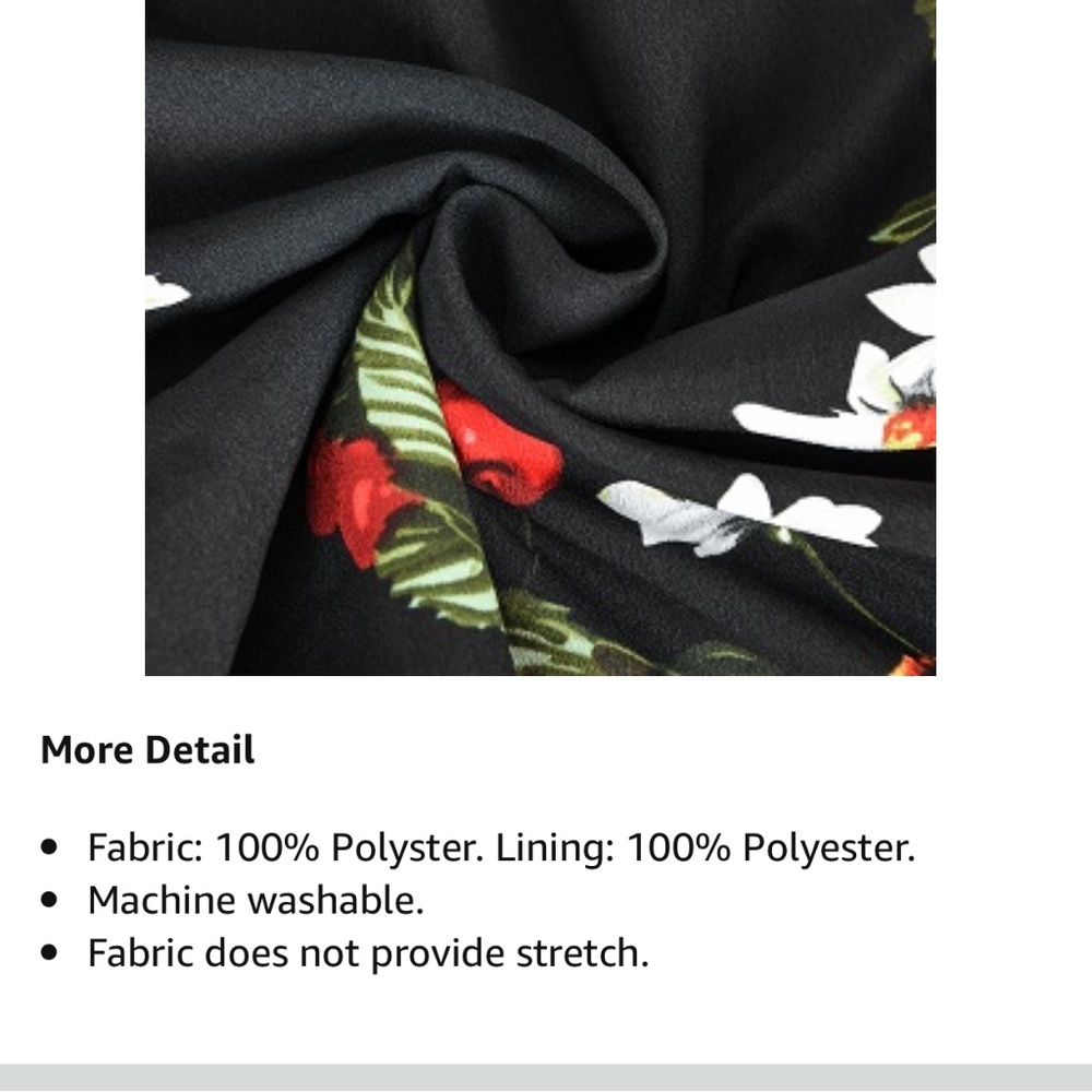 BLACK FLORAL CHIFFON MIDI DRESS - Picture 8 of 8